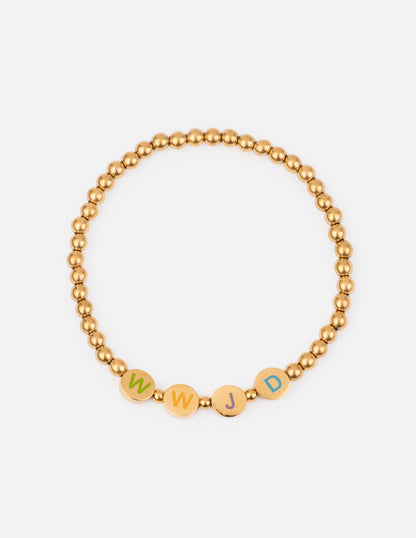 Gold WWJD Letter Bracelet