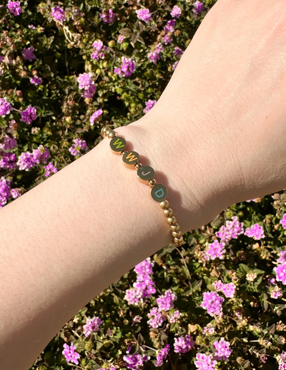 Gold WWJD Letter Bracelet